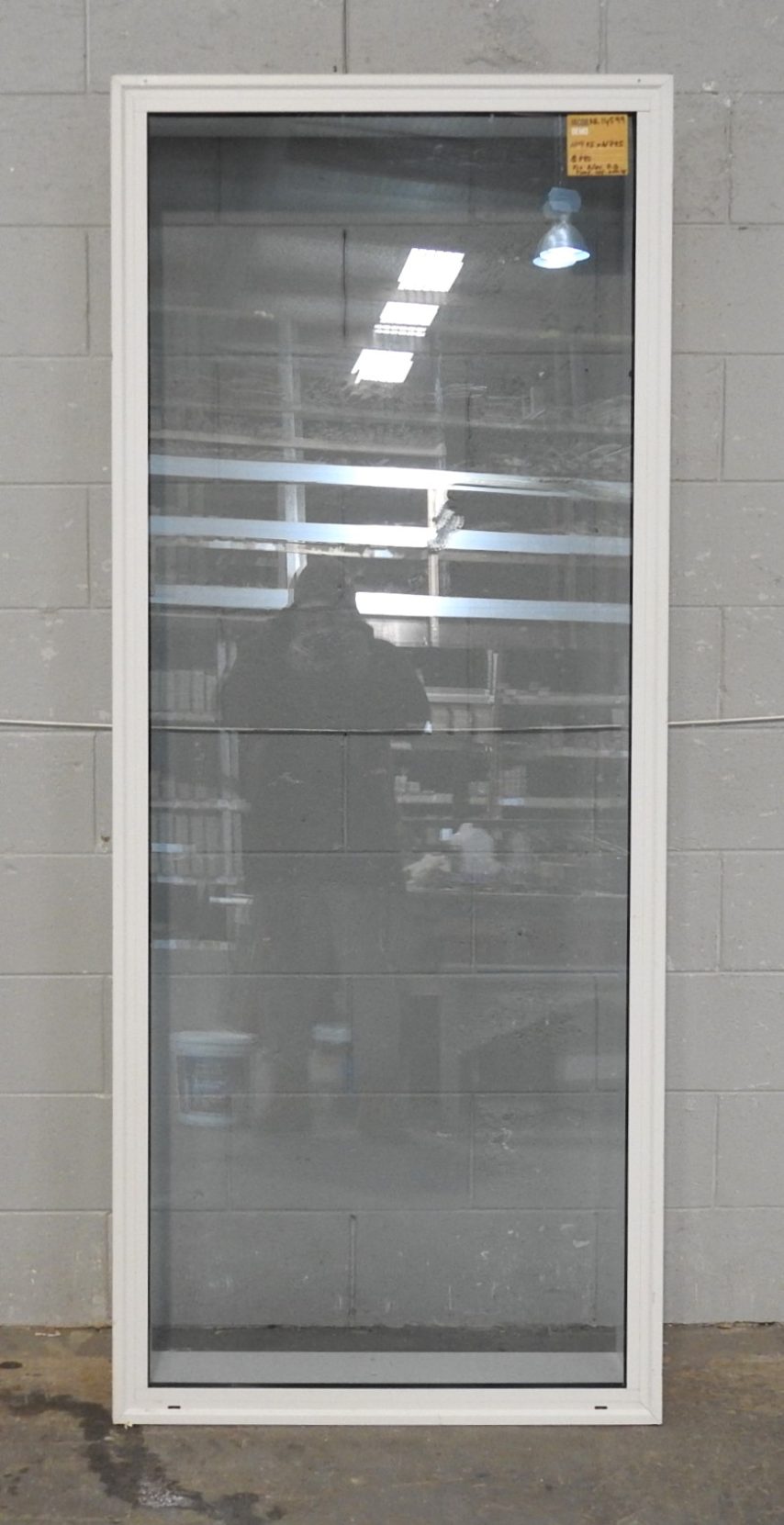 Tall Off White Aluminium Fixed Window - Double Glazed