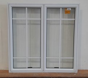 White aluminium twin awning window