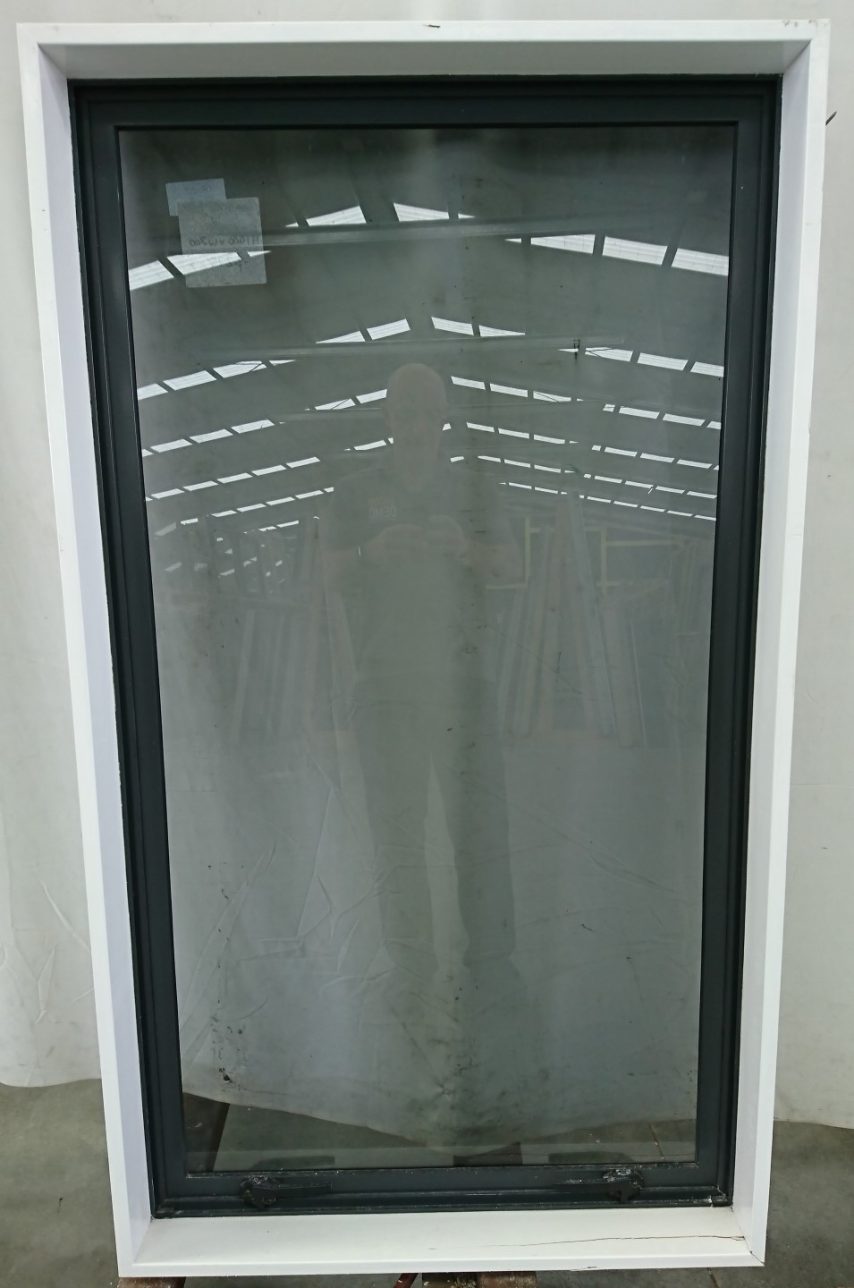 Slate blue aluminium single awning window