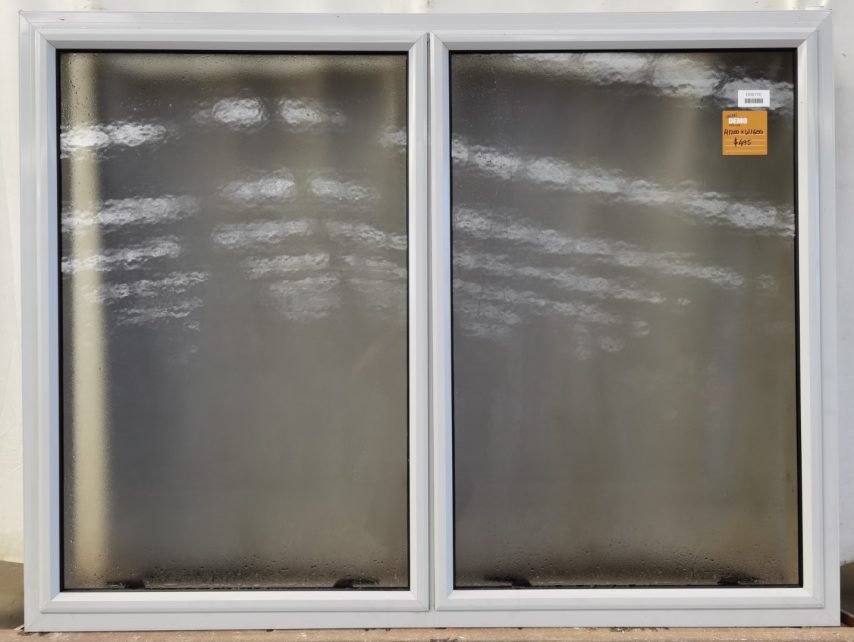 Grey aluminium twin awning window