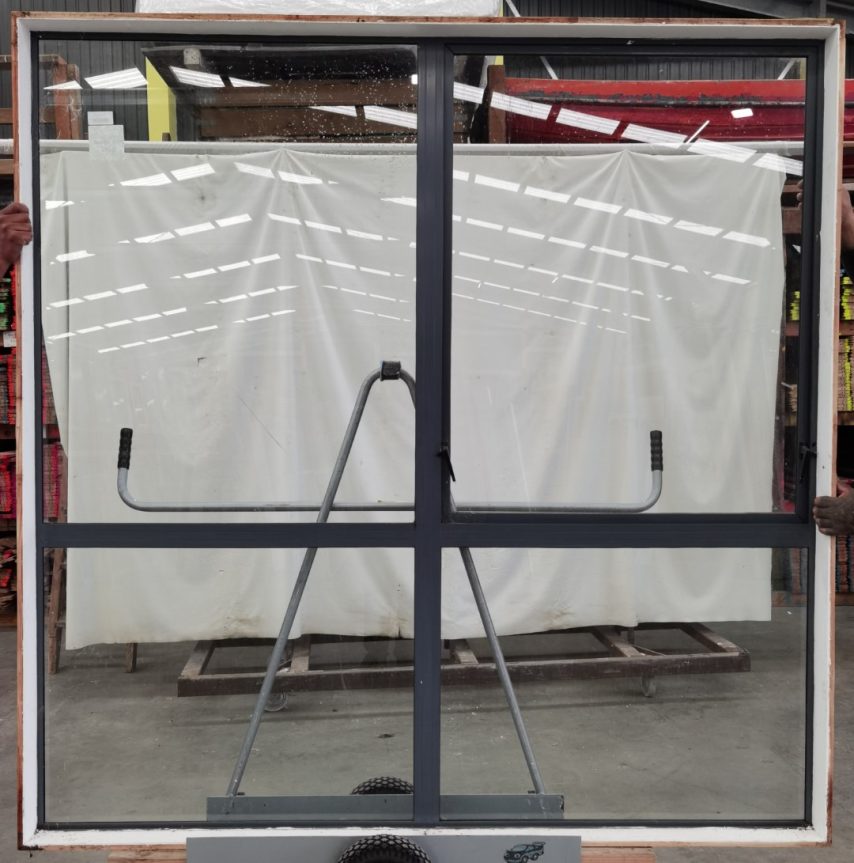 Denim blue aluminium single awning window