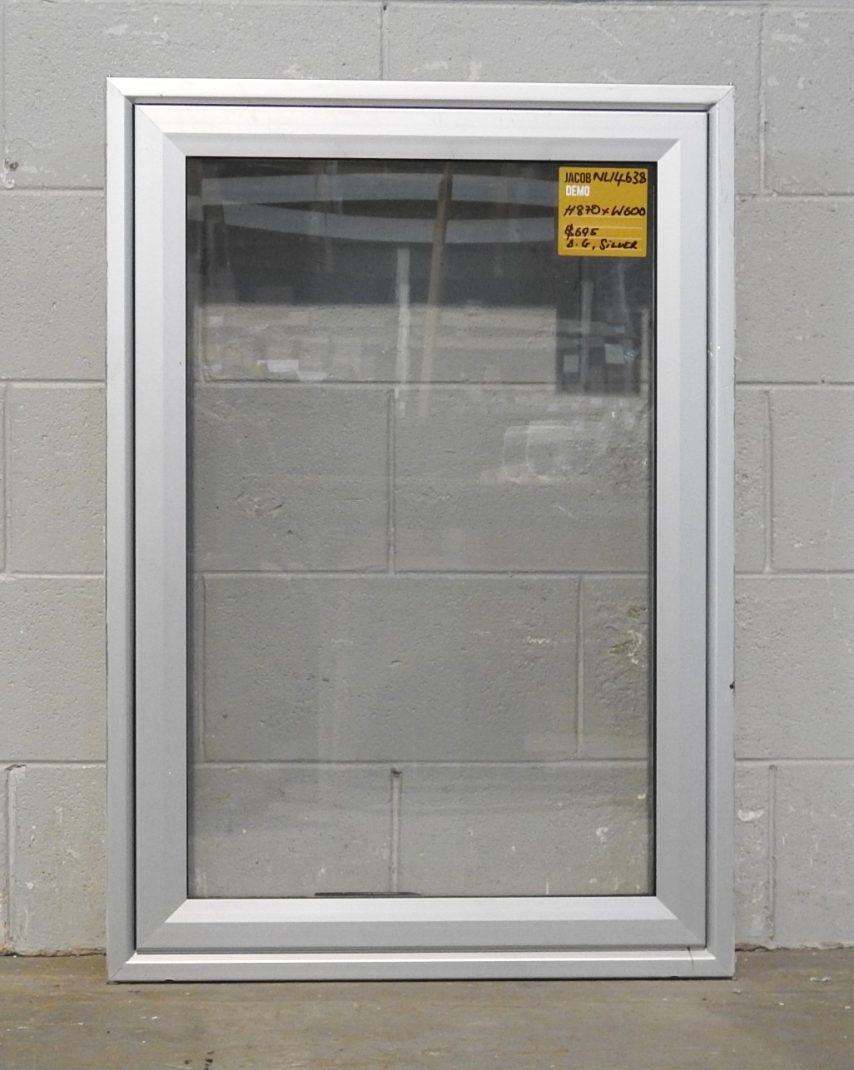 Silver Aluminium Single Awning Window - Double Glazed