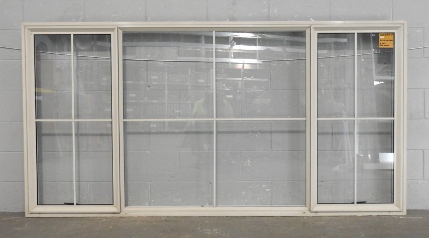 Off White Aluminium Double Awning Landscape Window