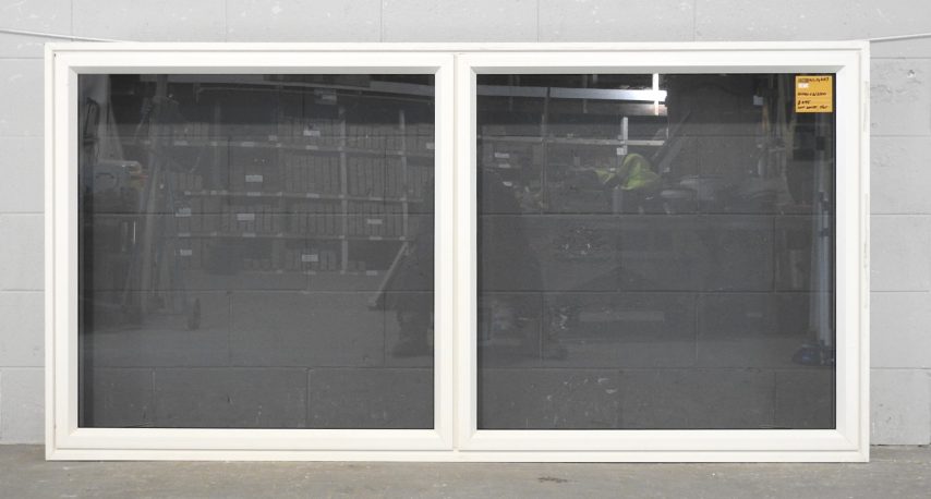 Off White Aluminium Double Awning Landscape Window