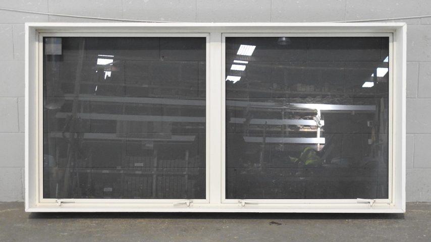 Off White Aluminium Double Awning Landscape Window