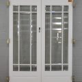 Bungalow Style 9 Light Wooden French Doors - Unhung