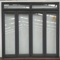 Ironsand aluminium 4 leaf bifold door with toplight