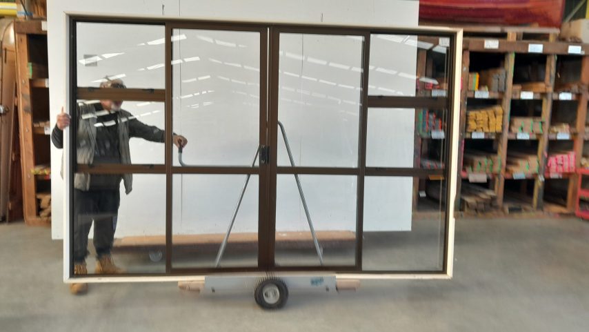 Dark bronze aluminium two door sliding door