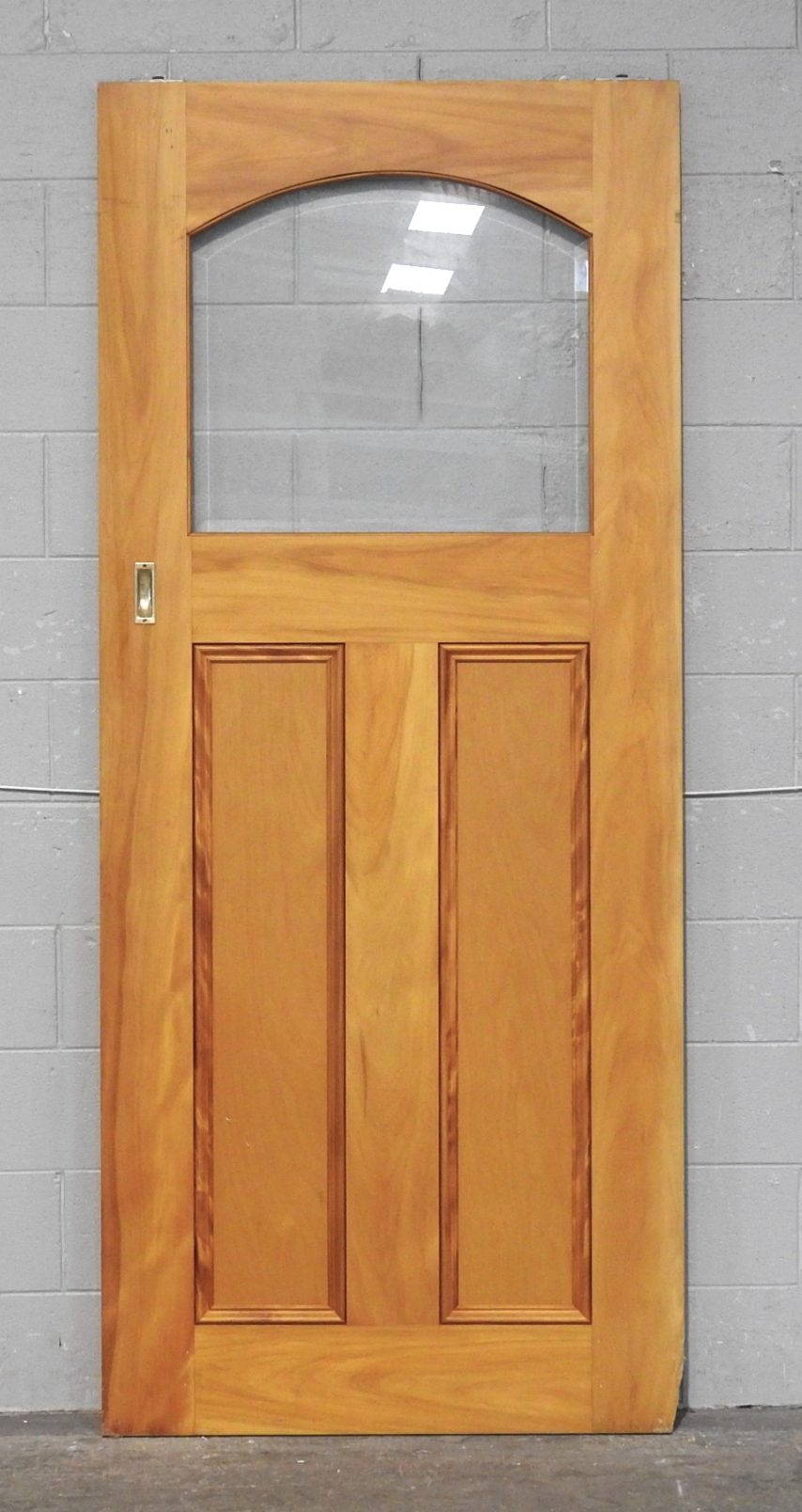 Wooden Transitional Villa Style 3 Panel Sliding Door