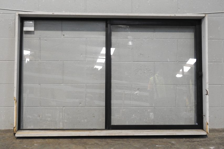 Black Aluminium Sliding Window - Opens From Left To Right