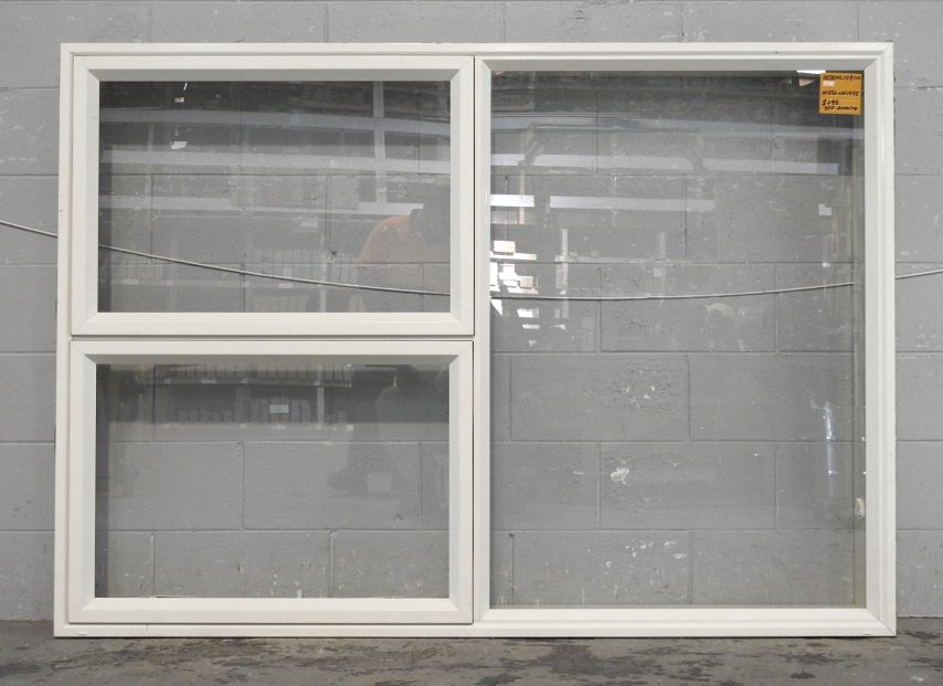 Off White Aluminium Double Awning Window