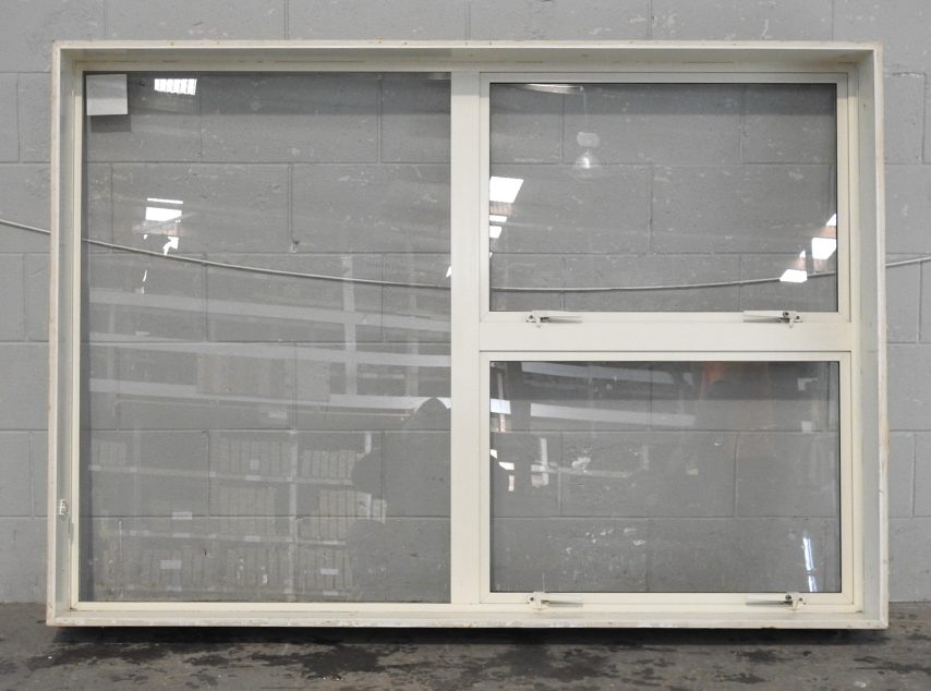 Off White Aluminium Double Awning Window