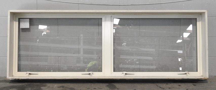 Off White Aluminium Double Awning Landscape Window