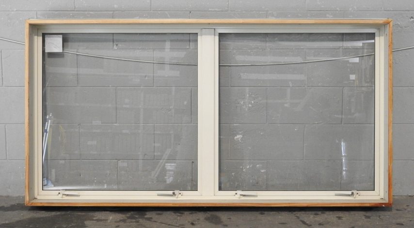 Off White Aluminium Double Awning Window