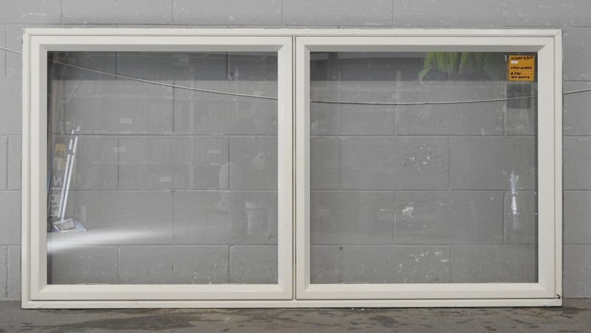 Off White Aluminium Double Awning Window