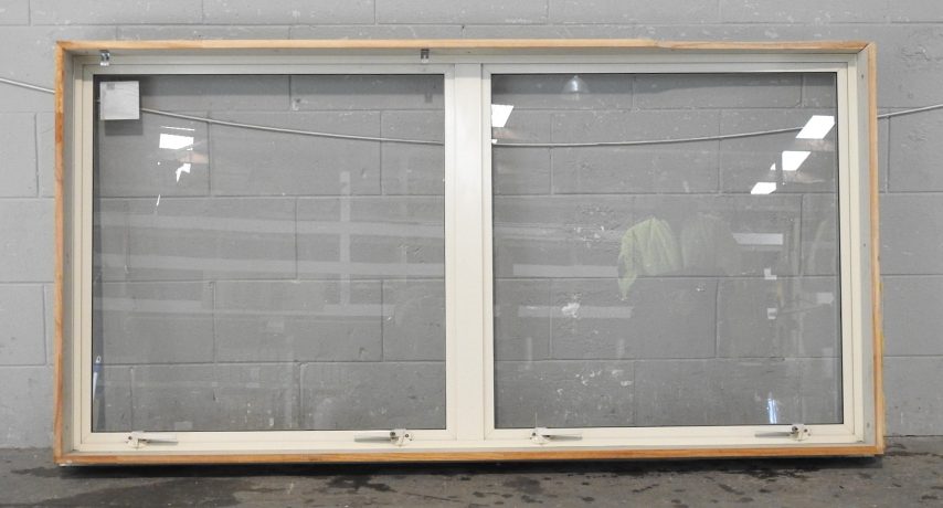 Off White Aluminium Double Awning Window