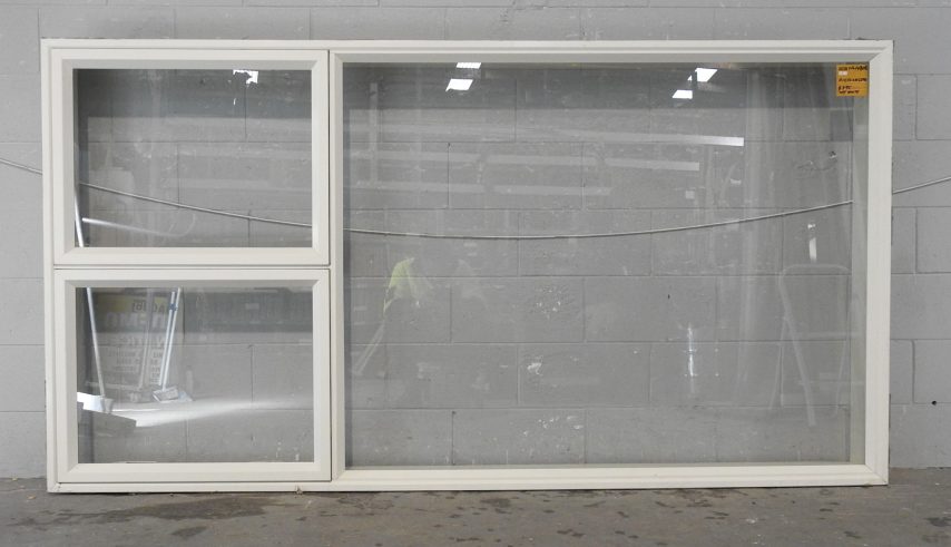 Off White Aluminium Double Awning Window