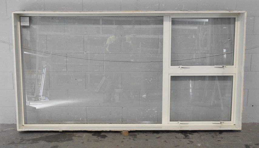 Off White Aluminium Double Awning Window