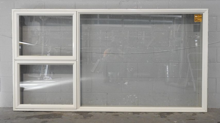 Off White Aluminium Double Awning Window