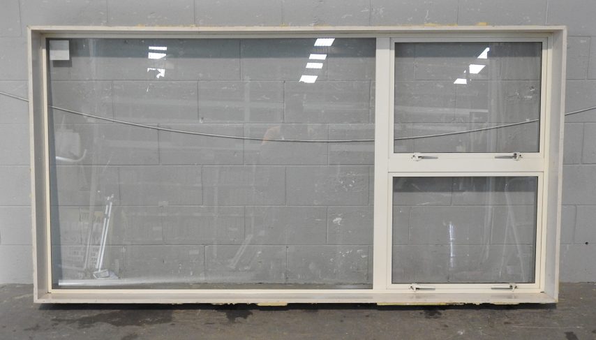 Off White Aluminium Double Awning Window