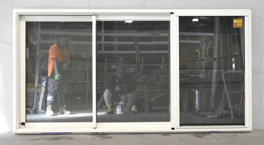 Off White Aluminium Stacker Sliding Window