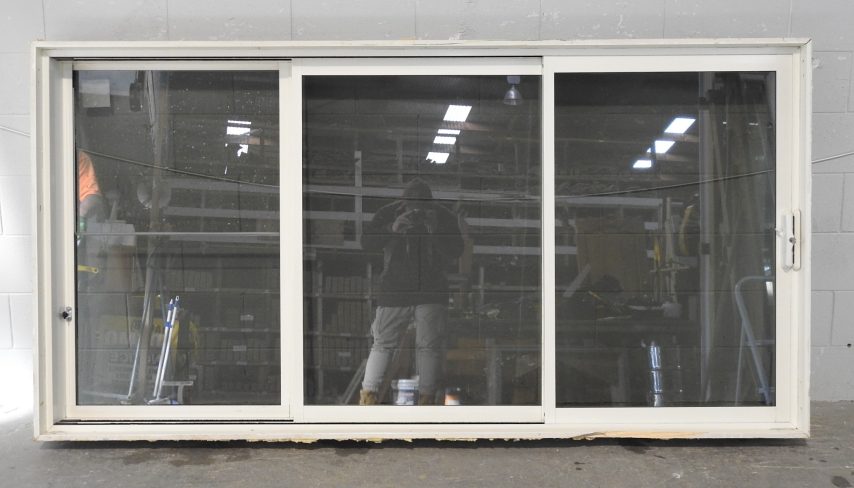 Off White Aluminium Stacker Sliding Window