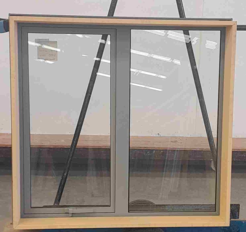 Sandstone grey double glazed aluminium awning window