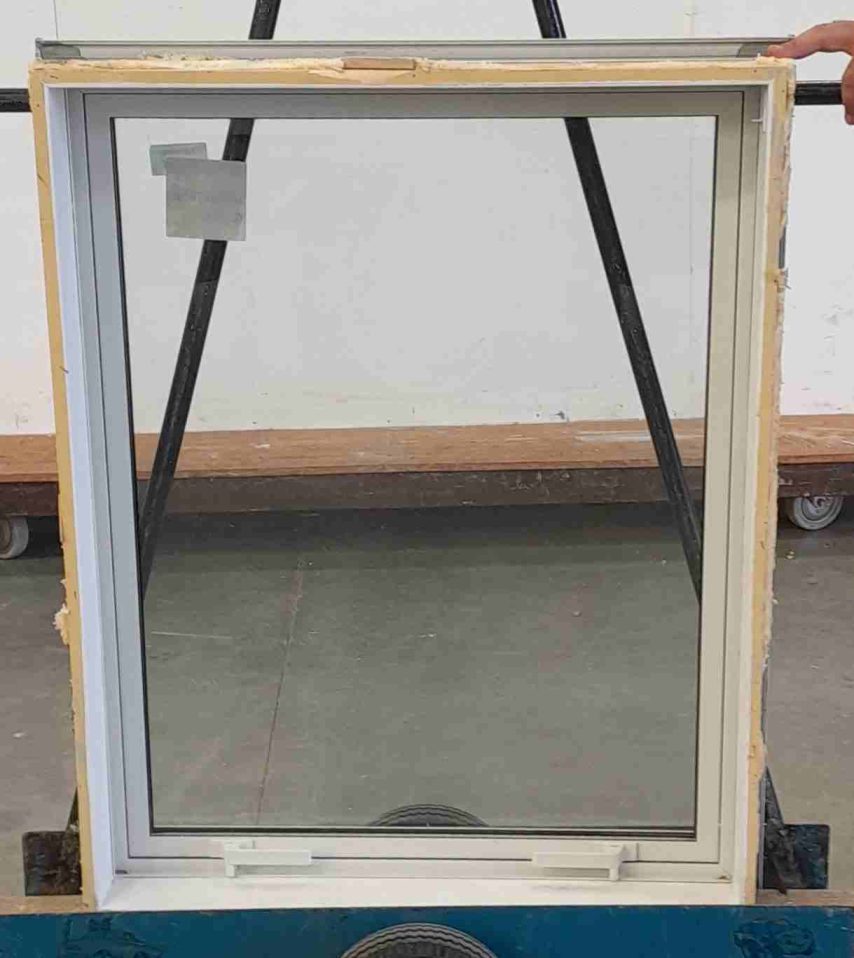 Off White aluminium double glazed single awning window