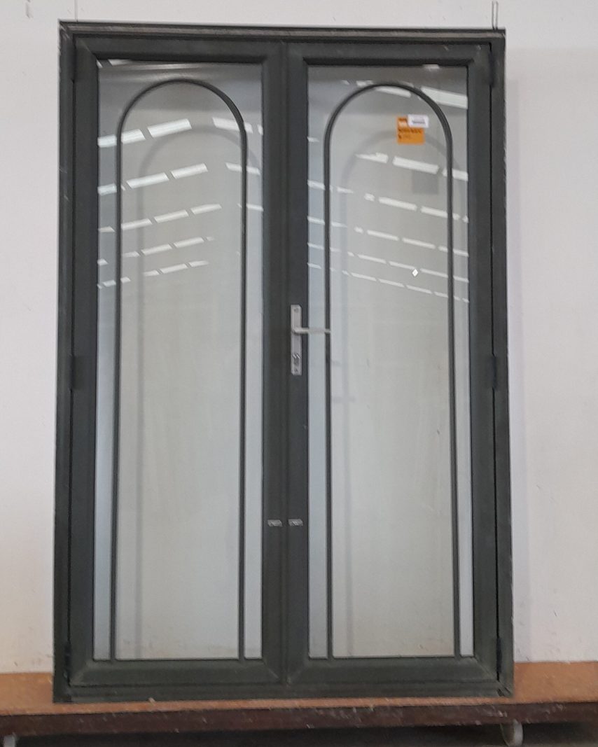 Karaka green aluminium French doors