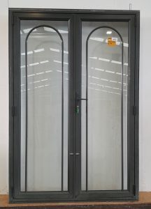 Karaka green aluminium French doors