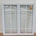 White aluminium twin awning window