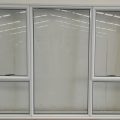 Arctic white aluminium twin awning window