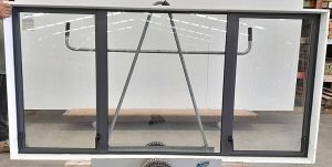 Aluminum Window denim blue double glazed