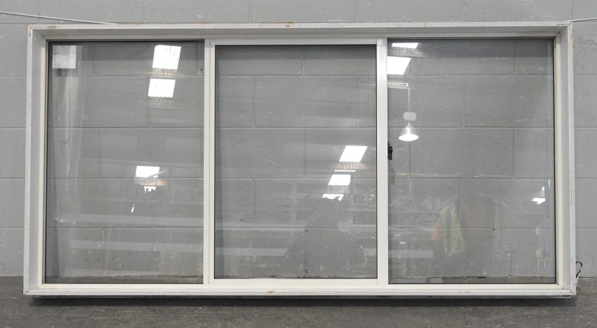 Off White Aluminium Middle Sliding Landscape Window