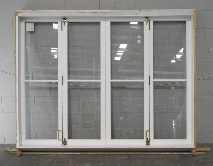 Large Wooden Bi-Fold Window With 2 Light Sashes