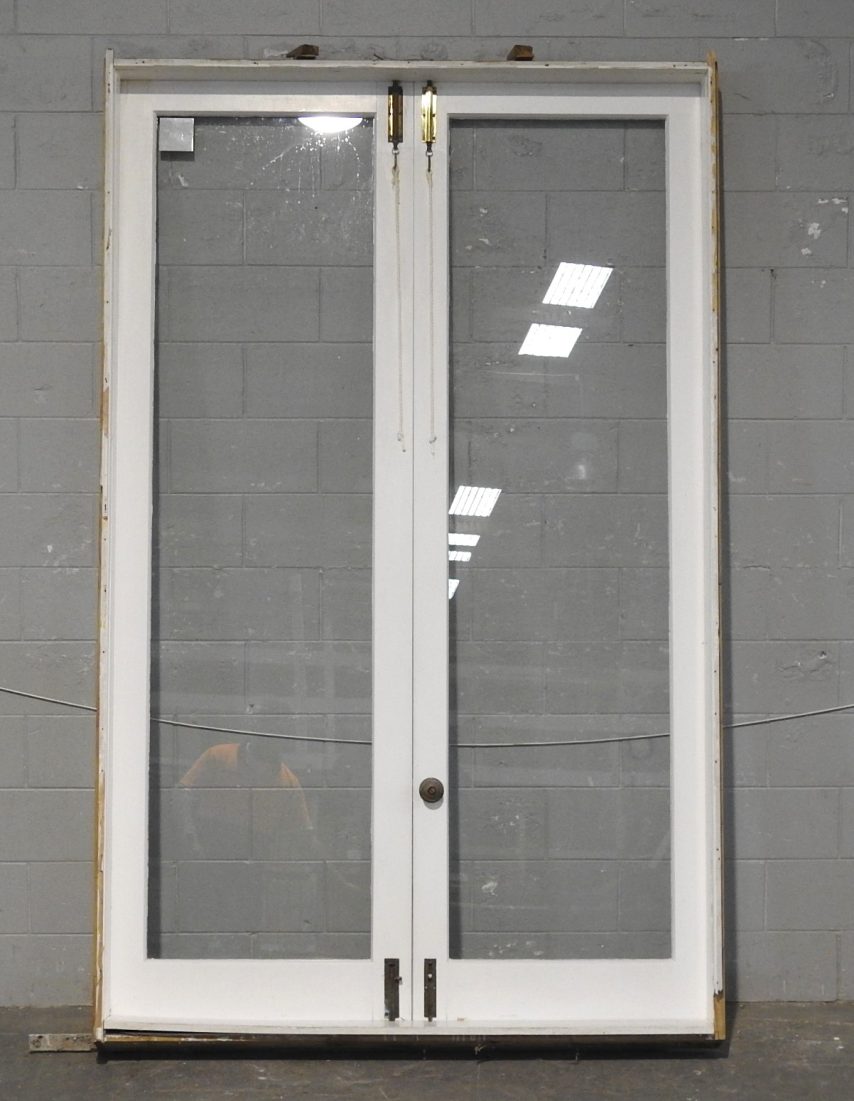 Tall Wooden French Doors - Hung In Frame