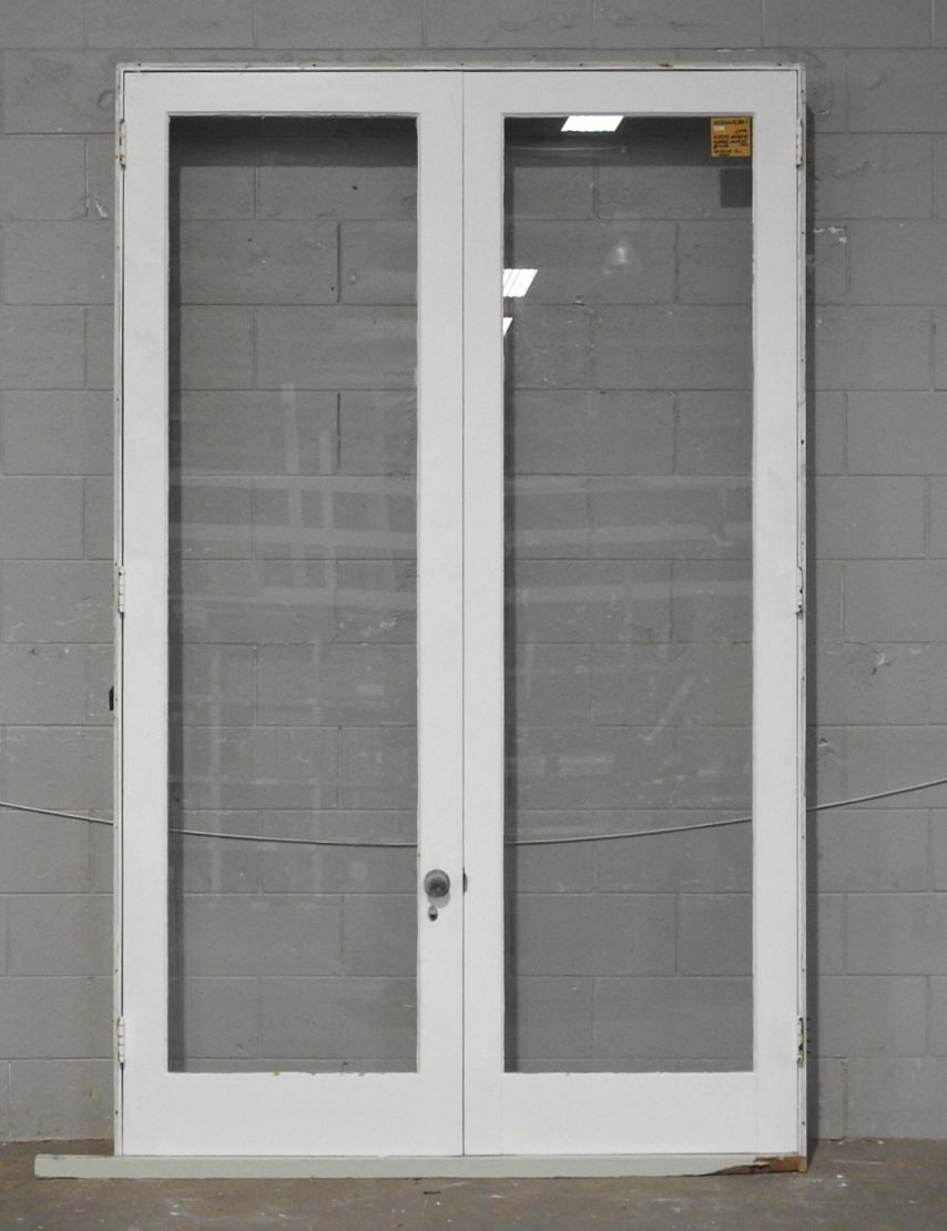 Tall Wooden French Doors - Hung In Frame