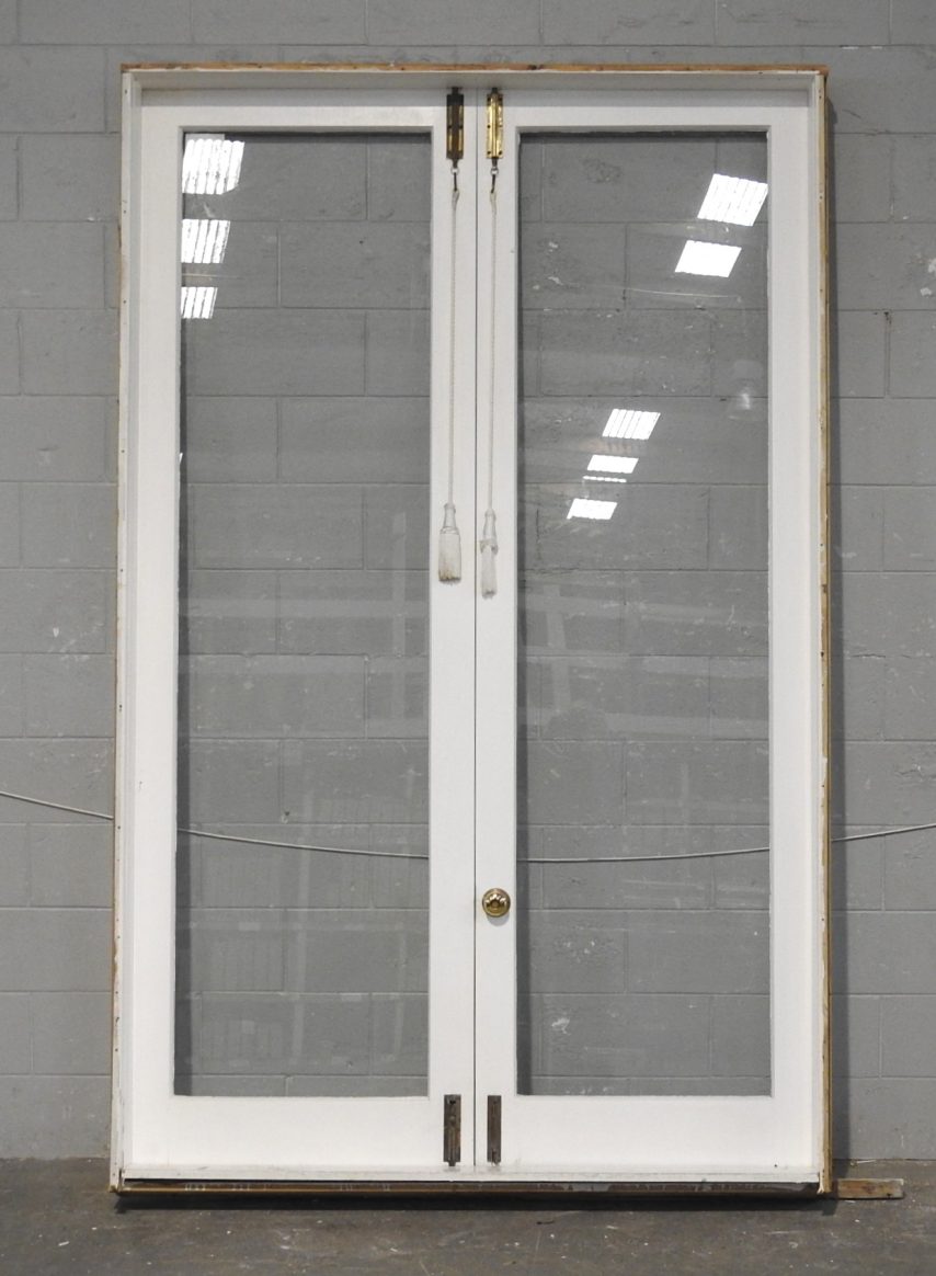 Tall Wooden French Doors - Hung In Frame