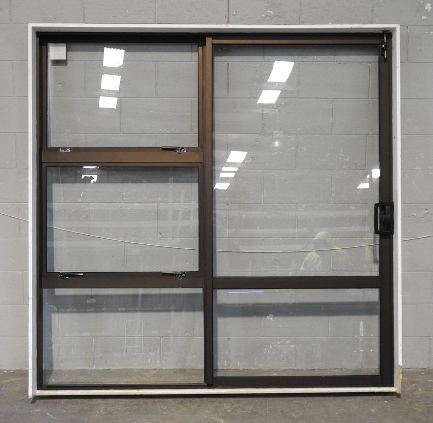 Dark Bronze Aluminium Sliding Door - Opens Left To Right