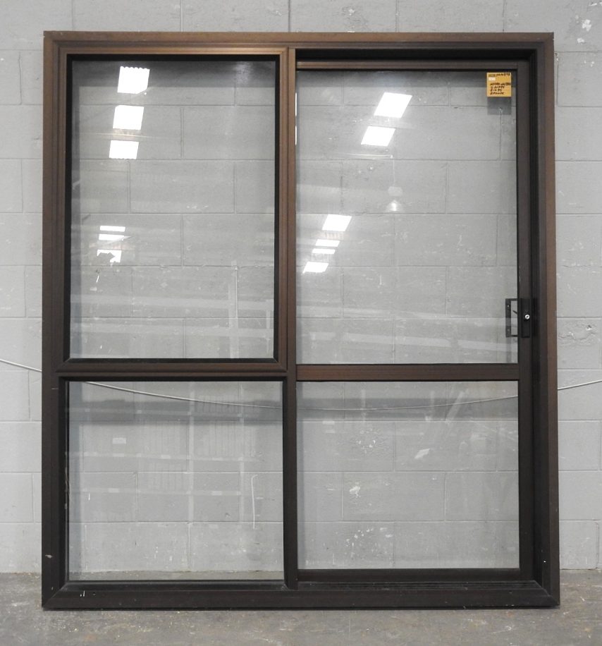 Bronze Aluminium Sliding Door - Opens Right To Left