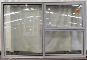 Silver pearl double glazed aluminium single awning window