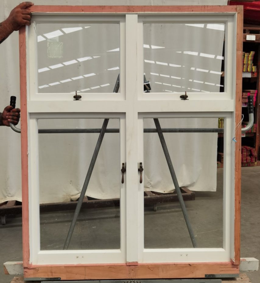 Wooden twin casement window