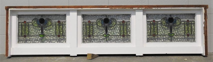 Villa Art Nouveau Wooden Leadlight Landscape Sash