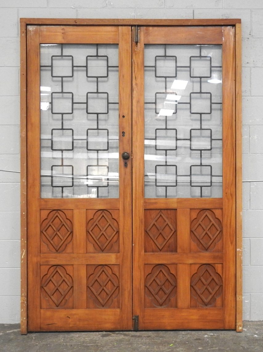 Wooden Internal French Doors Hung in Frame