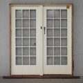 Wooden Bungalow 18-Light Entry Door with Sidelight