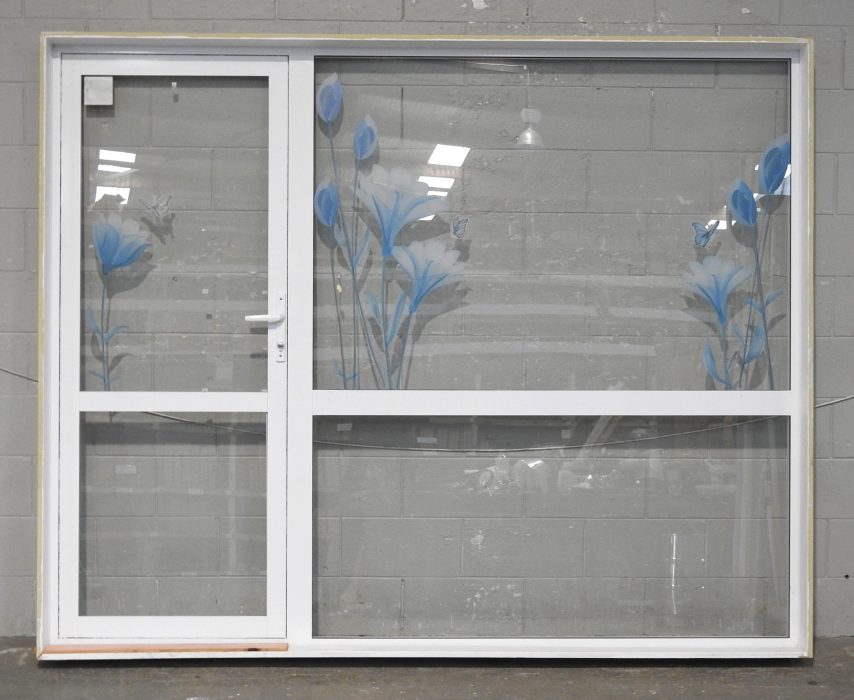 White Aluminium Door with Large Sidelight