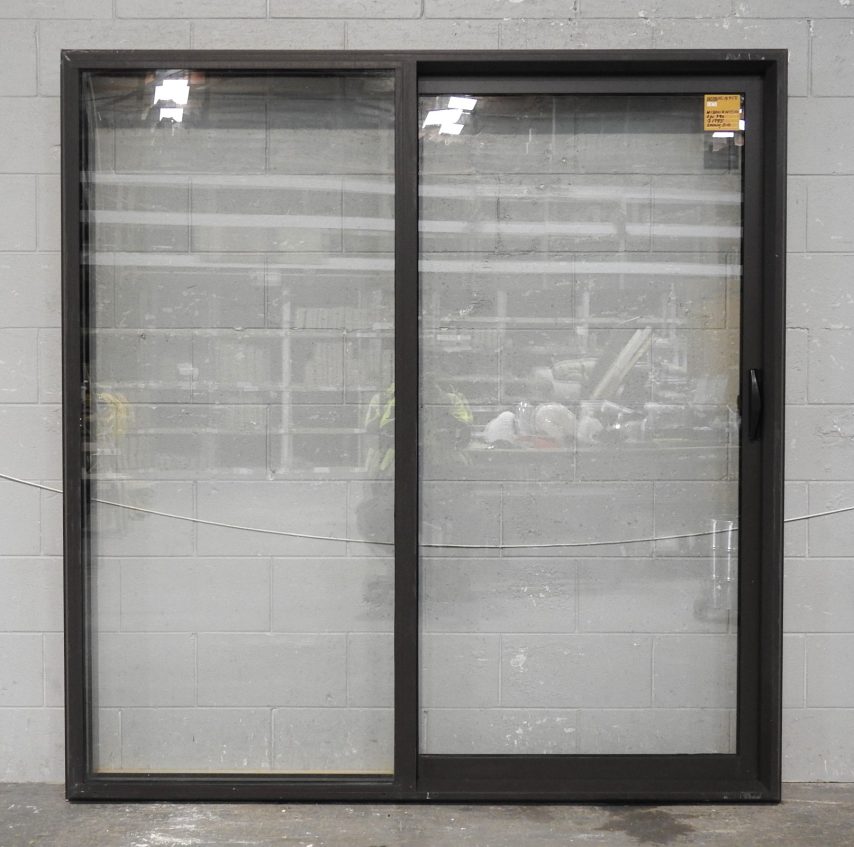 Low Height Brown Aluminium Sliding Door - Double Glazed