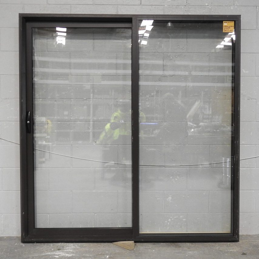 Low Height Brown Aluminium Sliding Door - Double Glazed