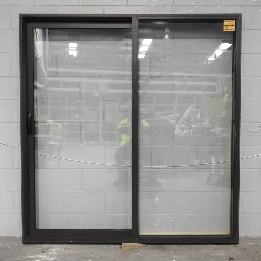 Low Height Brown Aluminium Sliding Door - Double Glazed