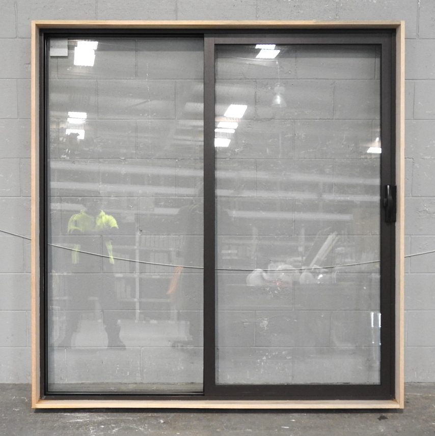 Low Height Brown Aluminium Sliding Door - Double Glazed